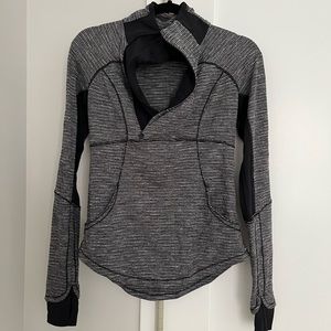 Lululemon Grey/Striped Long Sleeve Full Zip Jacket Size 6